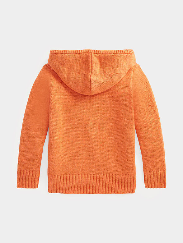 Orange jumper with hood and Polo Bear embroidery - 2