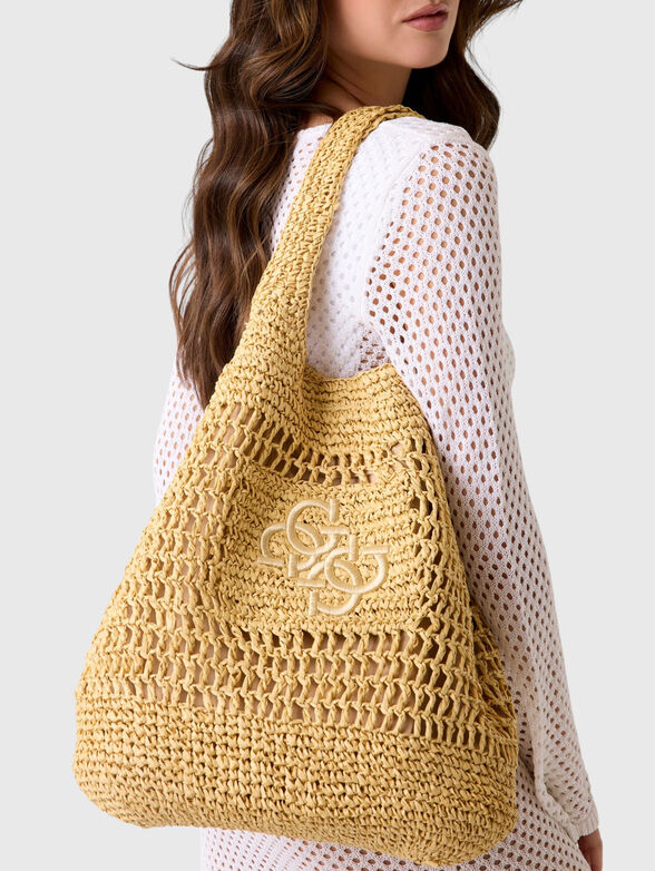 Raffia bag with logo detail - 2