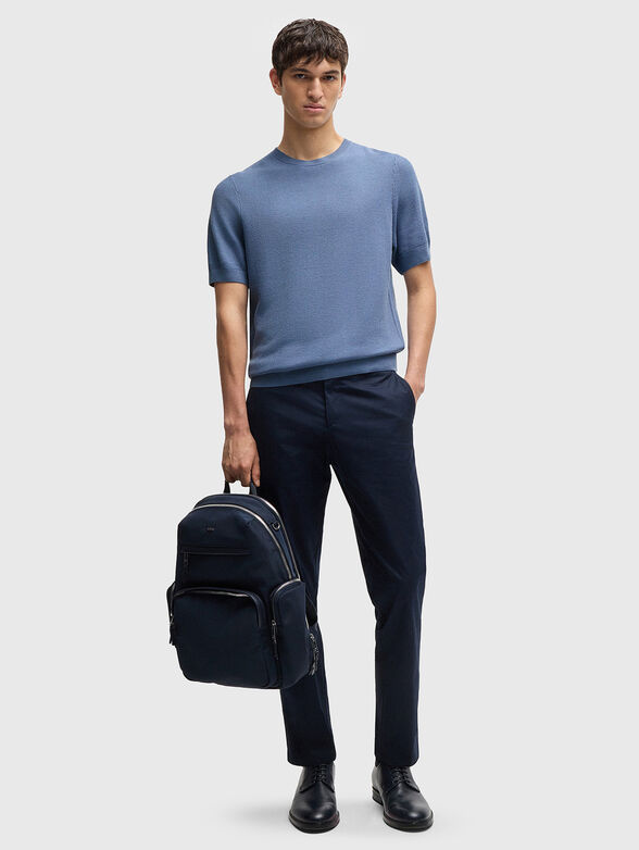 H-DALON sweater with short sleeves in blue colour - 2