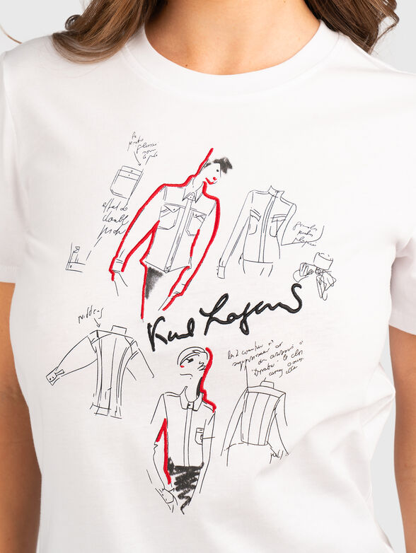 Round neck white T-shirt - 4