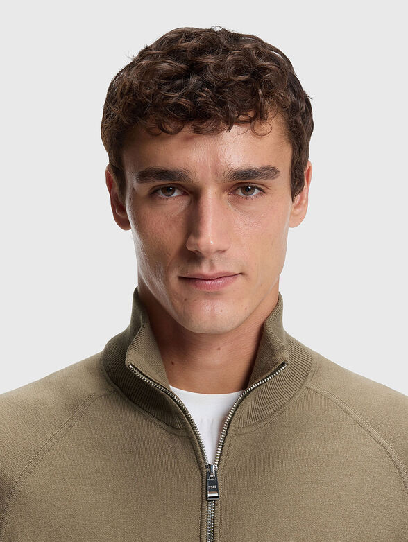 Wool and cotton cardigan with zip - 4