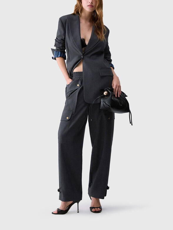 Flannel cargo pants with side pockets - 4