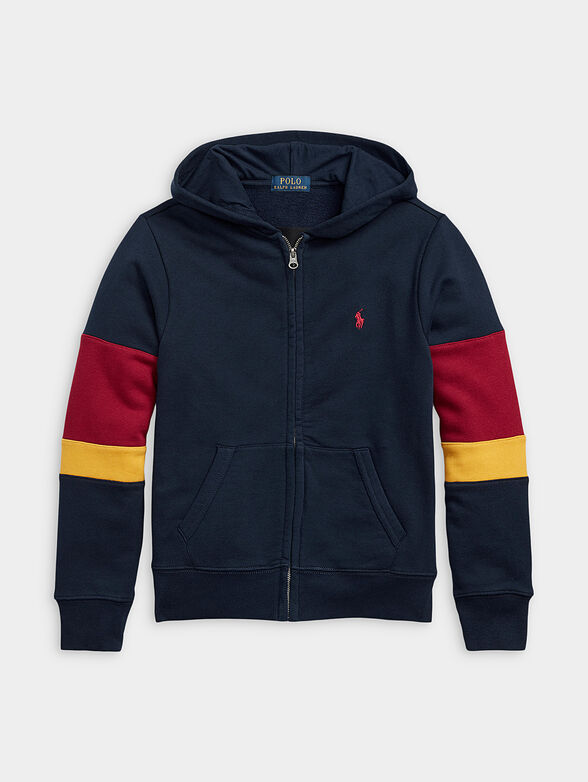 Hooded sweatshirt with logo accent on back - 1