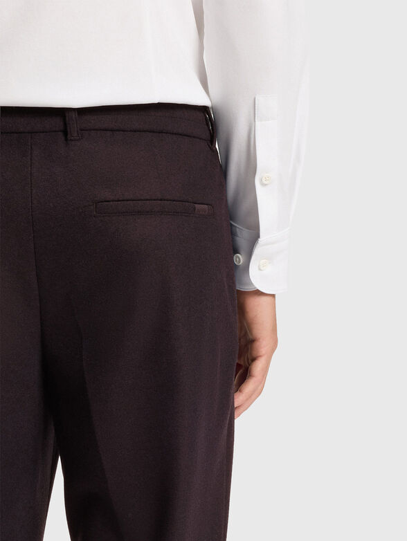 Slim wool blend trousers - 3