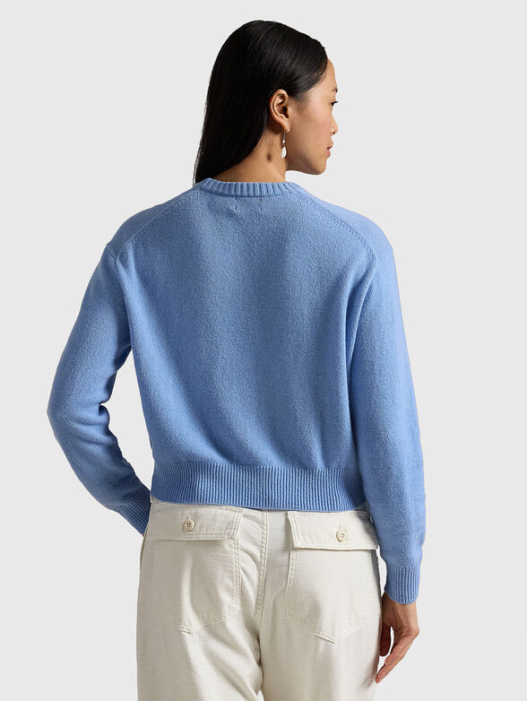 Blue wool blend sweater - 3