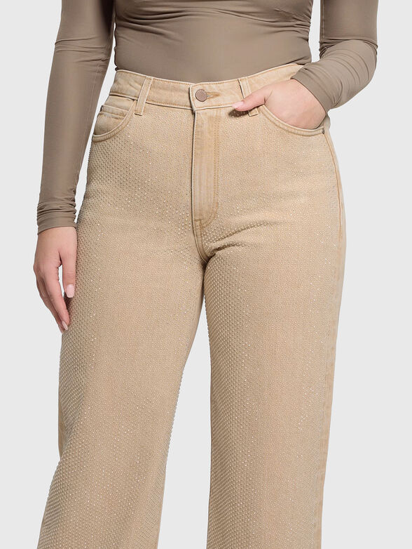 Jeans with appliquéd crystals - 4
