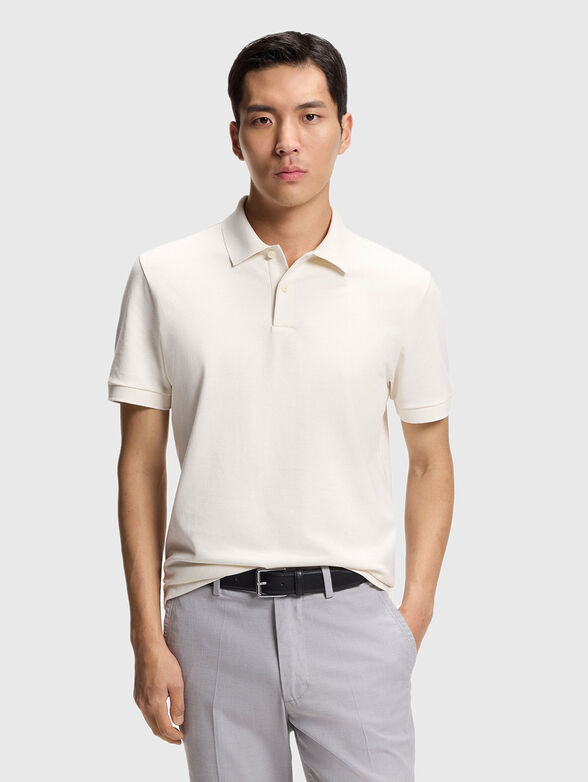 Navy blue cotton polo shirt - 1