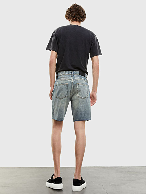 Denim shorts with worn look - 2