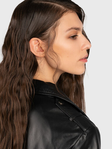 Leather jacket with pockets - 5