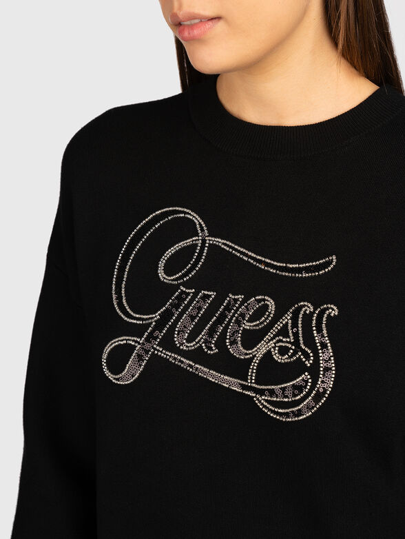 LAURA sweater in black with logo - 4