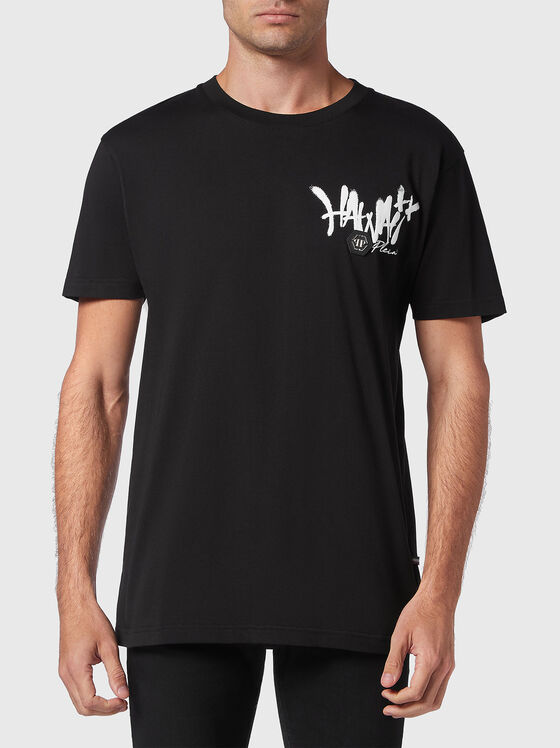 HAWAII black cotton T-shirt with print - 1