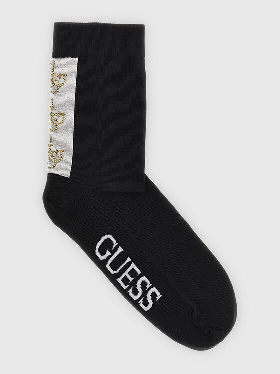 Черни чорапи с 4G лого детайл - 1