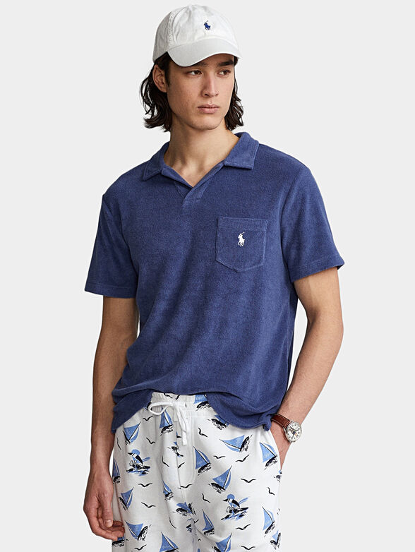 Blue Polo-shirt with pocket - 1