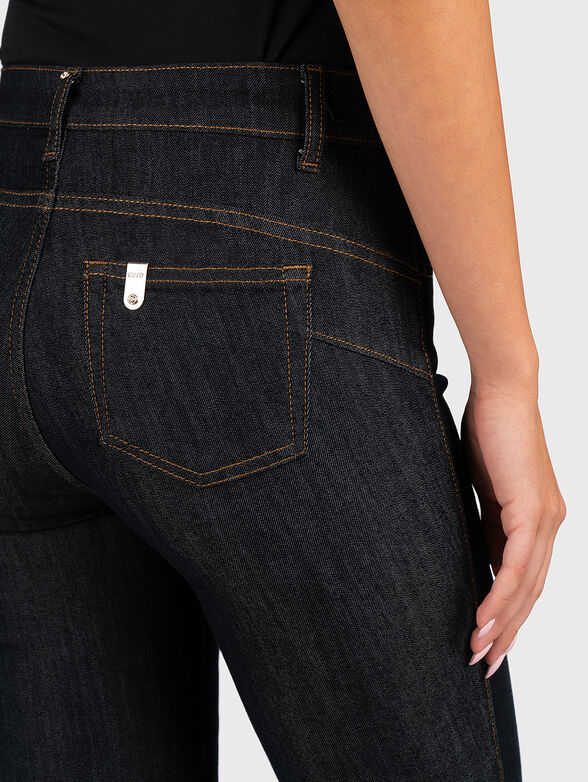 Dark blue jeans with metal details - 3