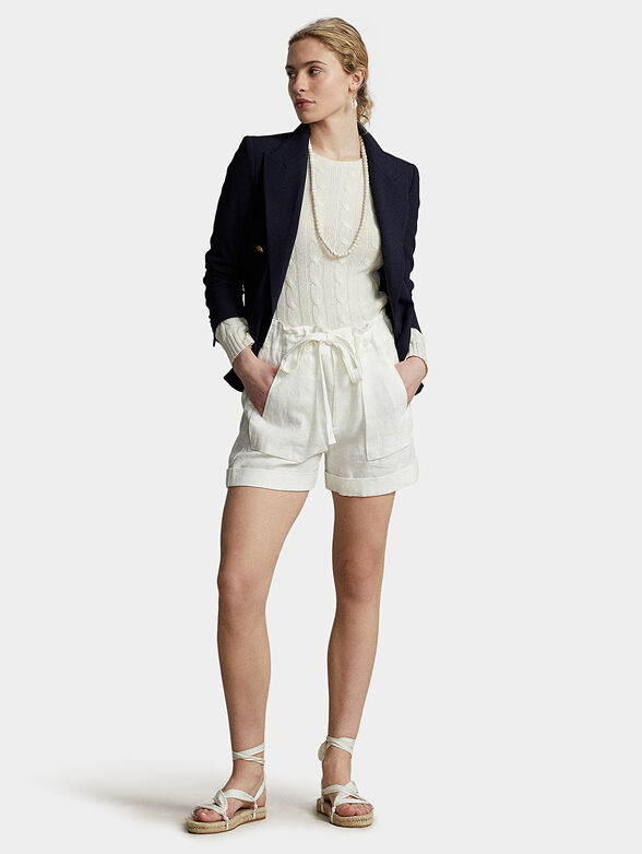 Linen shorts with belt - 4