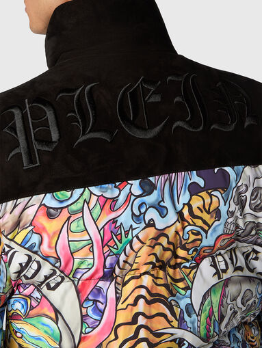 Padded jacket with multicolour print - 4