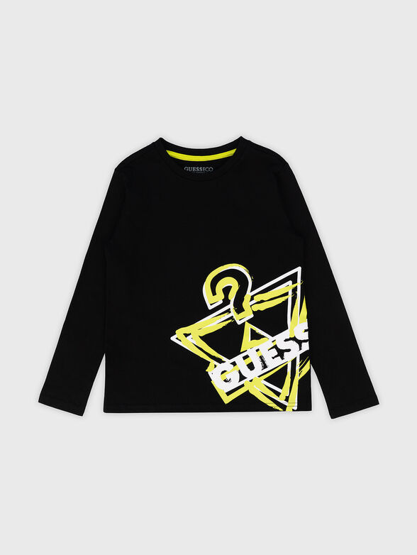 Cotton blouse with contrasting logo - 1