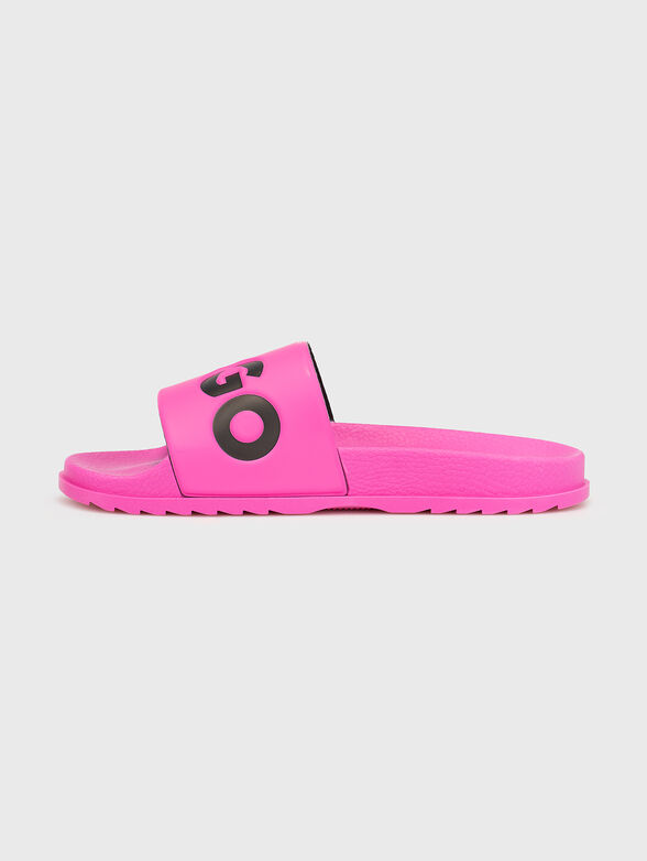 Fuchsia slippers with contrasting logo - 4