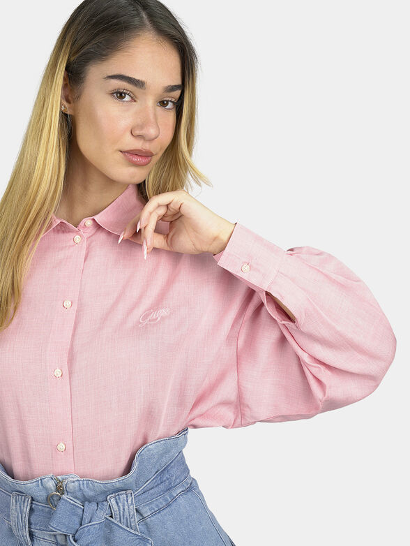 CECILY pink shirt with logo detail - 4