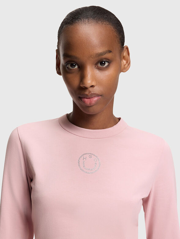 Cropped blouse with rhinestones - 4