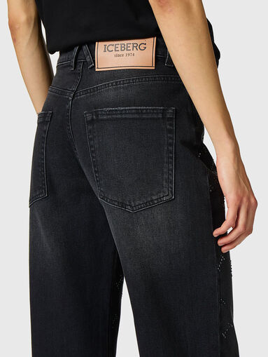 Black jeans with rhinestones  - 3