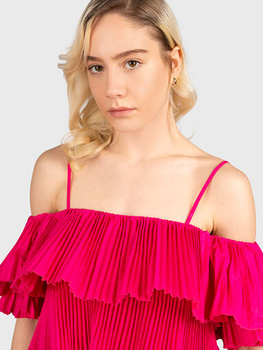 Dress on ruffles in fuxia color - 4