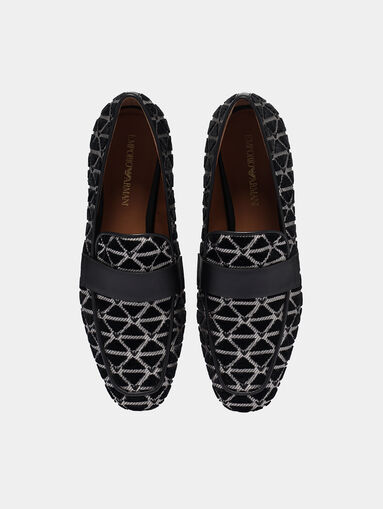 Velvet loafers with silver threads - 5
