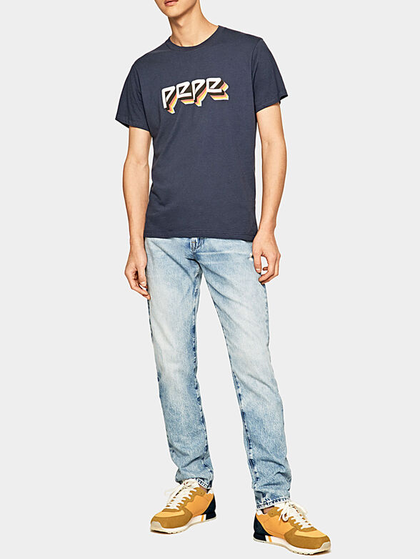 THEO T-shirt with logo print in blue - 2