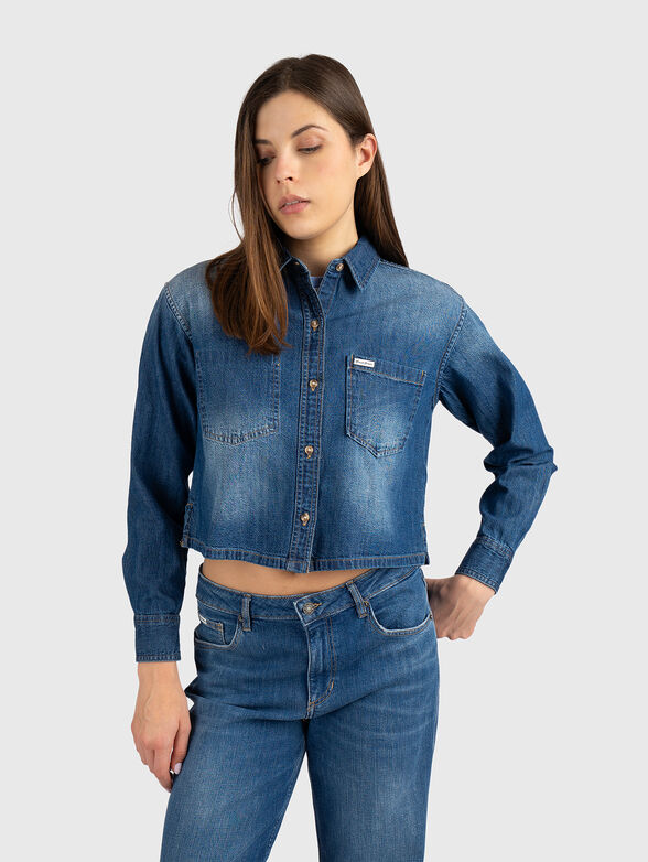 Cropped denim shirt - 1