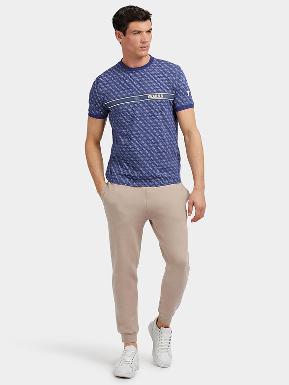 JAMEY beige T-shirt with monogram print  - 2