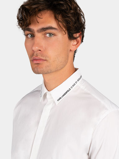 Cotton shirt with logo detail - 4