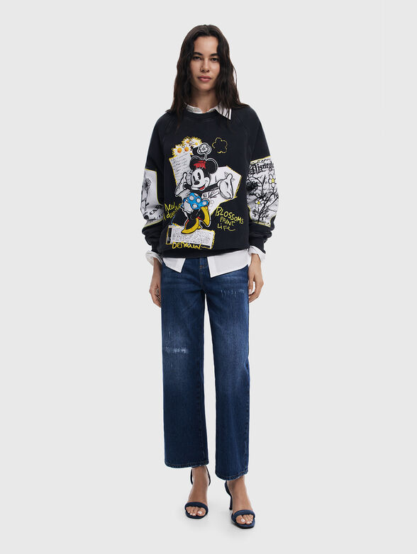 MINNIE cotton sweatshirt with oval neckline - 1