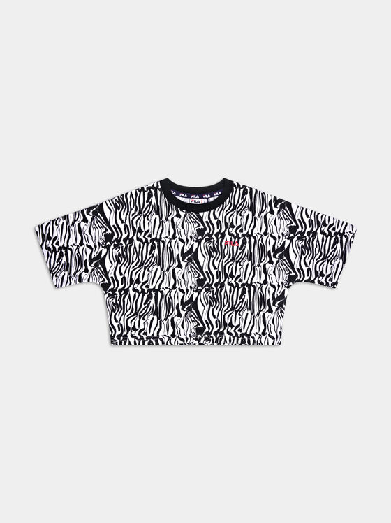 Скъсена тениска BRUGY AOP с принт - 1