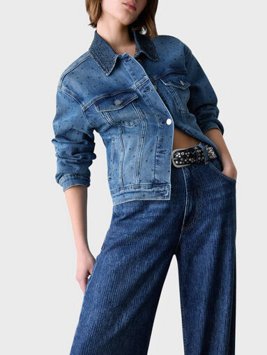 Straight jeans with rhinestones - 4