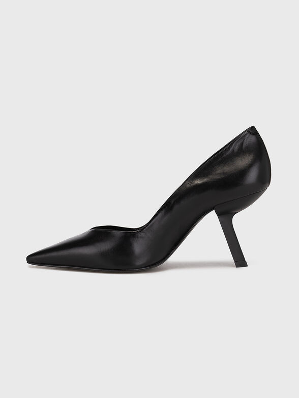 Leather shoes with accent heel - 4
