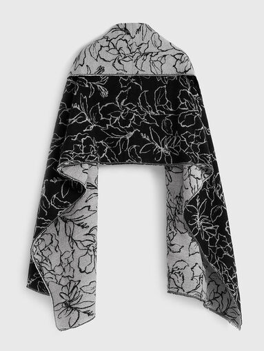Cotton blend scarf with floral motifs - 4