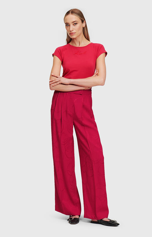 Satin pants with print brand Karl Lagerfeld —