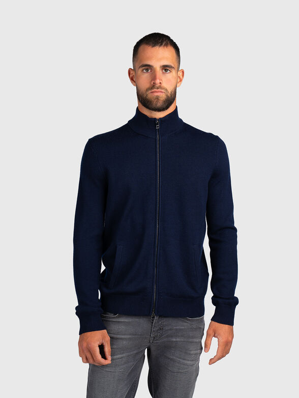 Merino wool cardigan with zip - 1