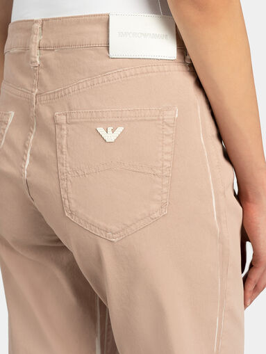 Pink jeans with white accents - 3