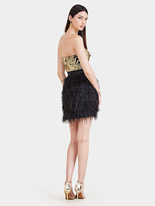 BRONWYN dress with feathers and golden sequins - 2