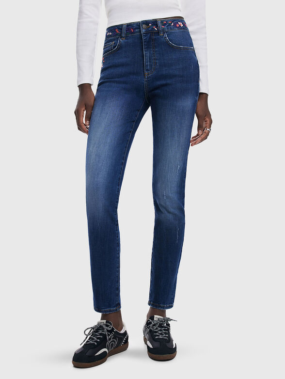 Slim jeans with embroidered details - 1