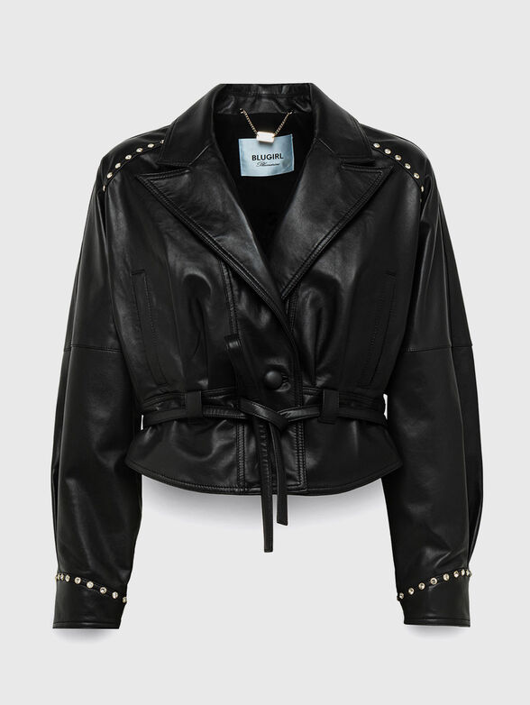 Leather jacket with accent back - 1