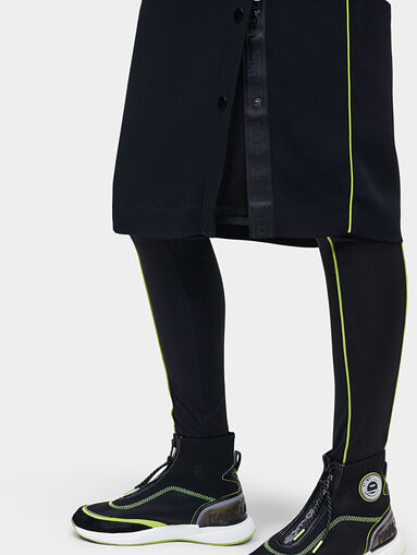 Black skirt with contrast edging and slit - 4