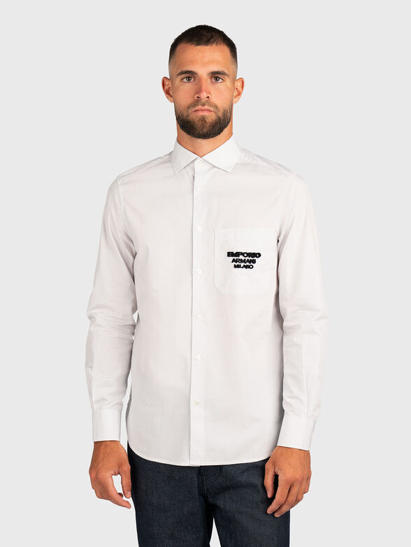 Cotton shirt with accent embroidery - 1