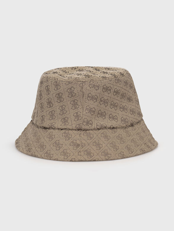 Bucket hat with monogram logo print in beige - 2