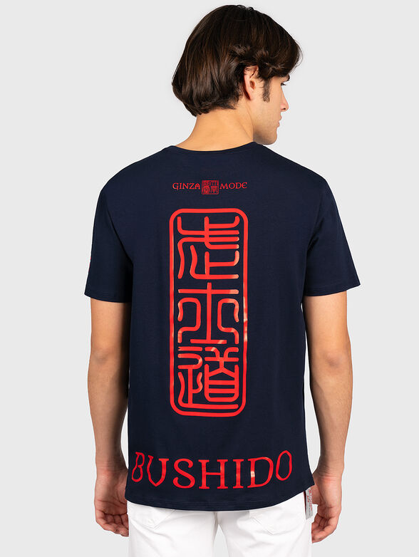 Navy t-shirt with print - 4