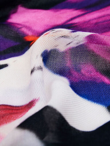 FLORAL GARDEN black long scarf - 4