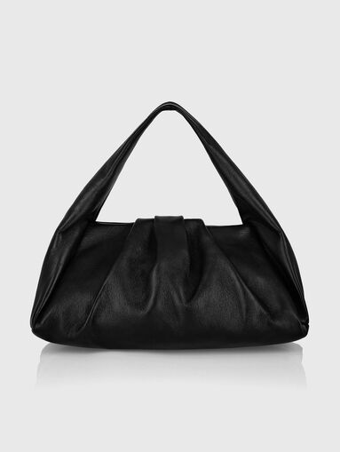 Black leather bag with logo accent - 3