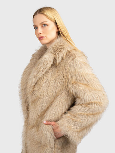 Single-breasted faux leather coat - 4