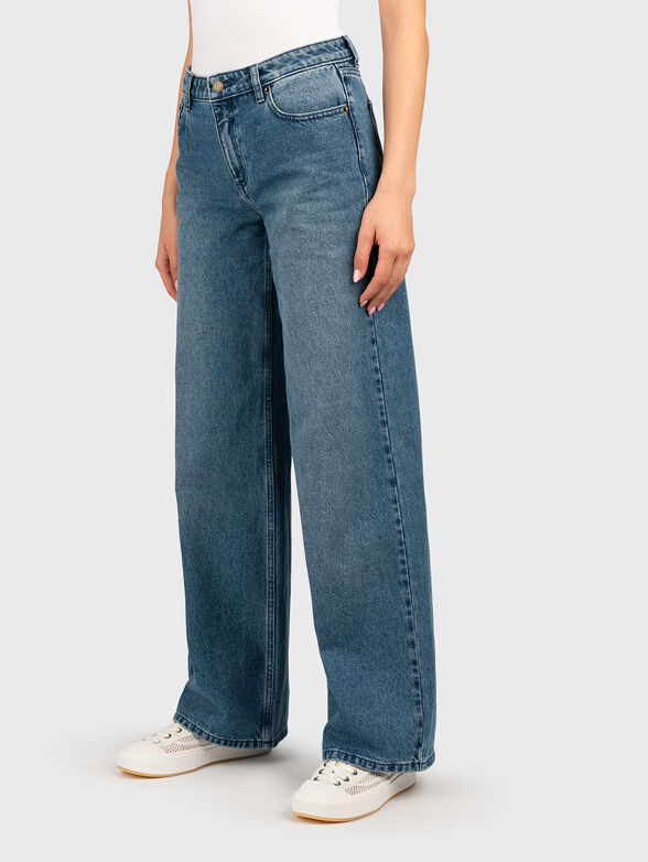 Jeans with wide legs and logo - 0